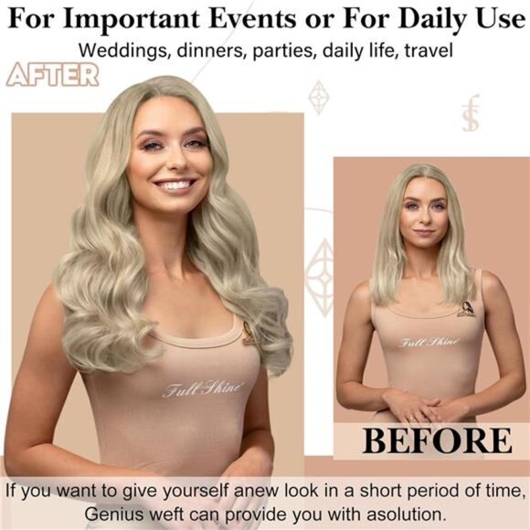 Full Shine 22 Inch Human Hair Weft Sew In Hair Extensions Real Human Hair Hand - Picture 5 of 7